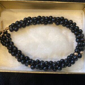 Black Coral Bead Bracelent